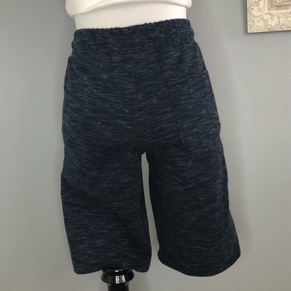 Heather Navy Drawstring Long Sweatshort - Picture 6 of 9